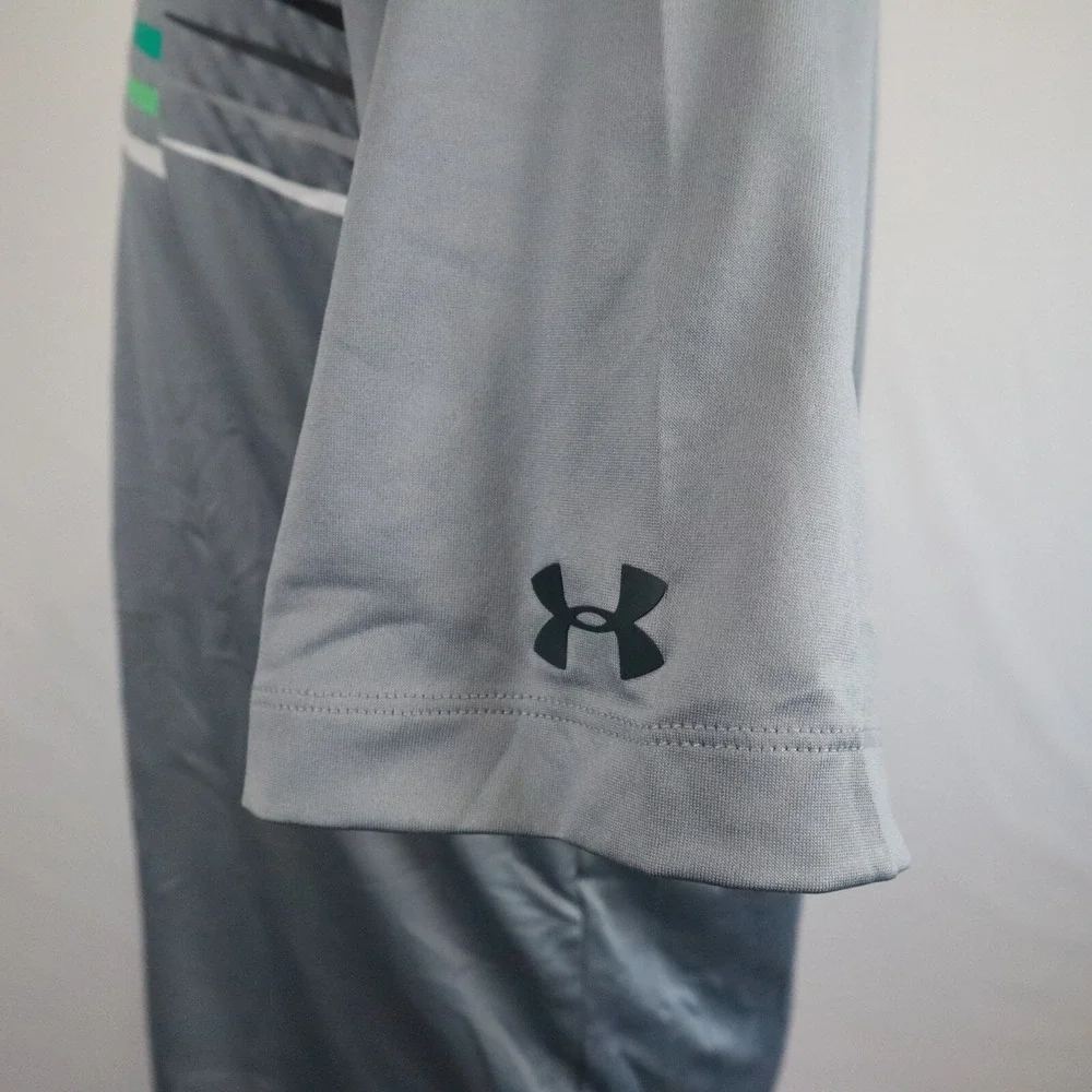 Under Armour Polo Shirt Mens Large HeatGear Golf Short Sleeve Stellar Drilling‎